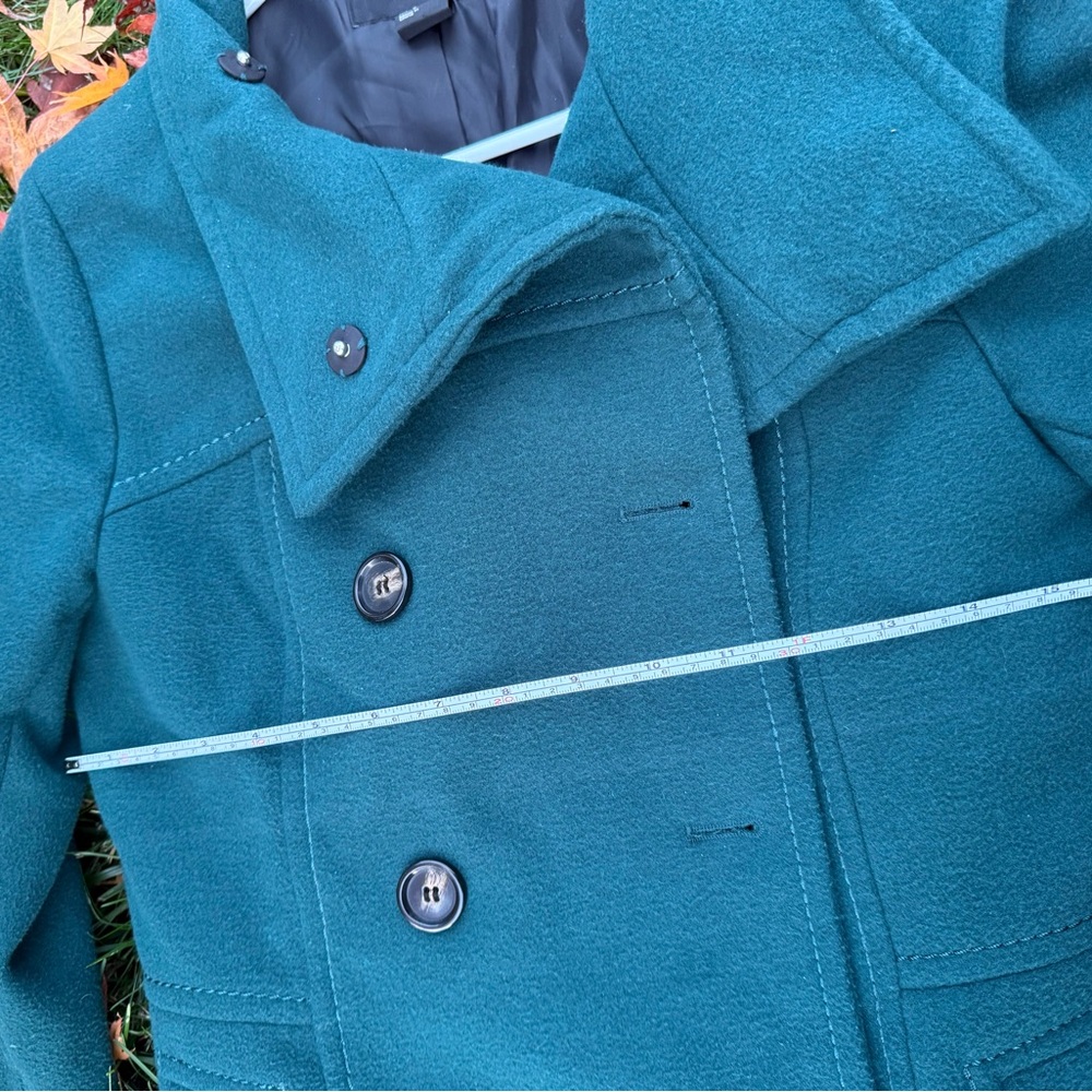 H&M Teal Double-Breasted Peacoat - Size 8 (Preloved) - Picture 4 of 4